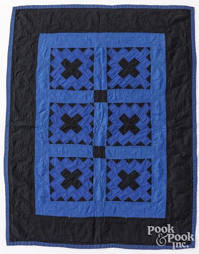 AMISH COTTON CROSSES CRIB QUILT,