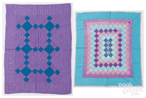 AMISH COTTON PATCHWORK CRIB QUILTS,
