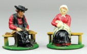 AMISH COUPLE BOOKENDS Hubley c