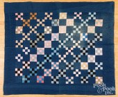 AMISH NINE PATCH QUILT, EARLY/