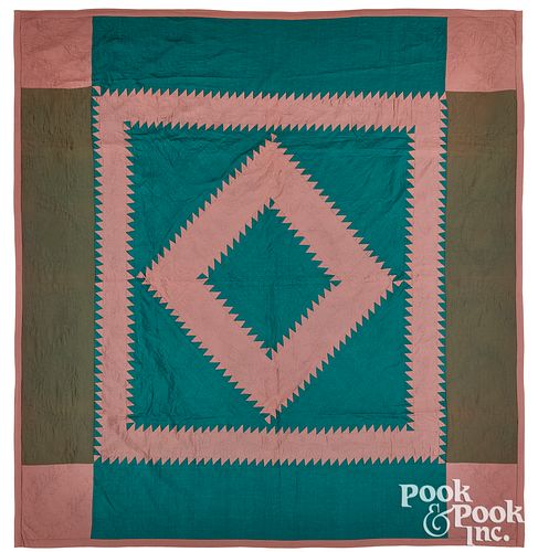 AMISH SAWTOOTH DIAMOND QUILT,