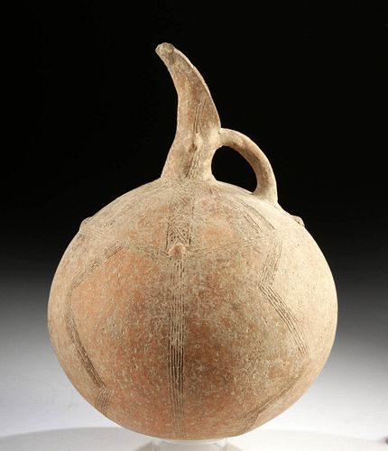 AMLASH TERRACOTTA BEAKED VESSEL -