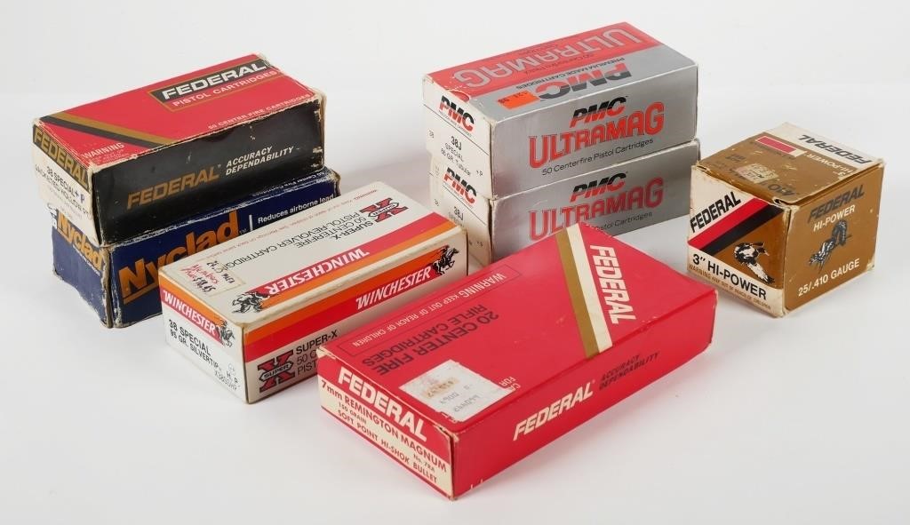 AMMO: (7) BOXES RIFLE PISTOL