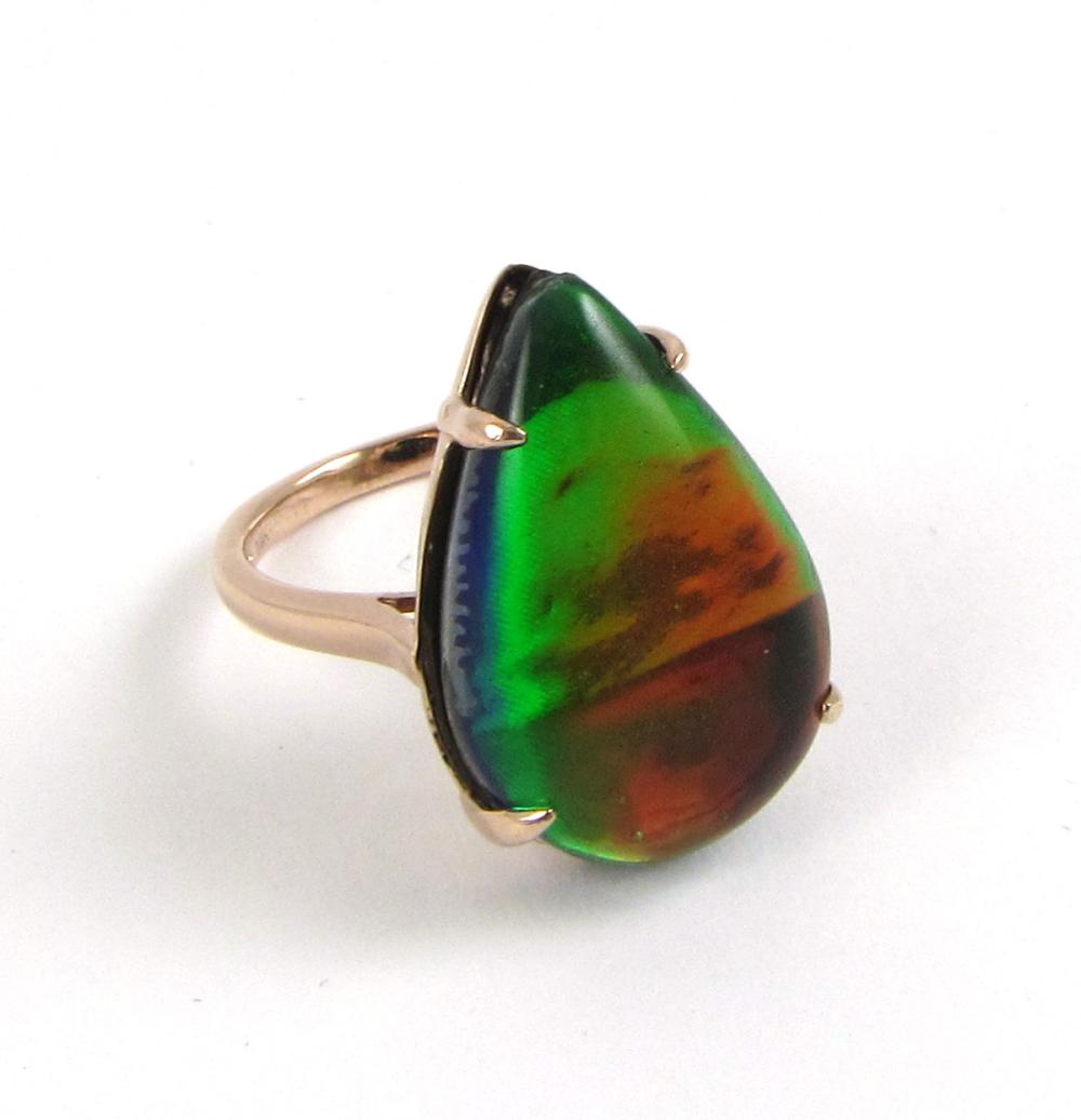 AMMOLITE TRIPLET AND FOURTEEN KARAT