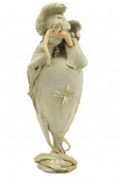 AMPHORA ART NOUVEAU IRIS VASE