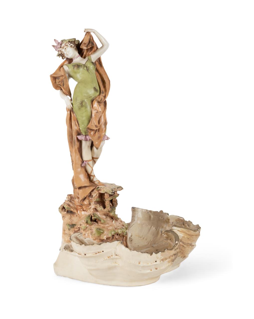 AMPHORA ART NOUVEAU MAIDEN ON