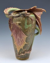 AMPHORA DRAGON VASE, 17 1/2" T