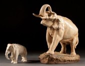 Amphora glazed pottery elephan