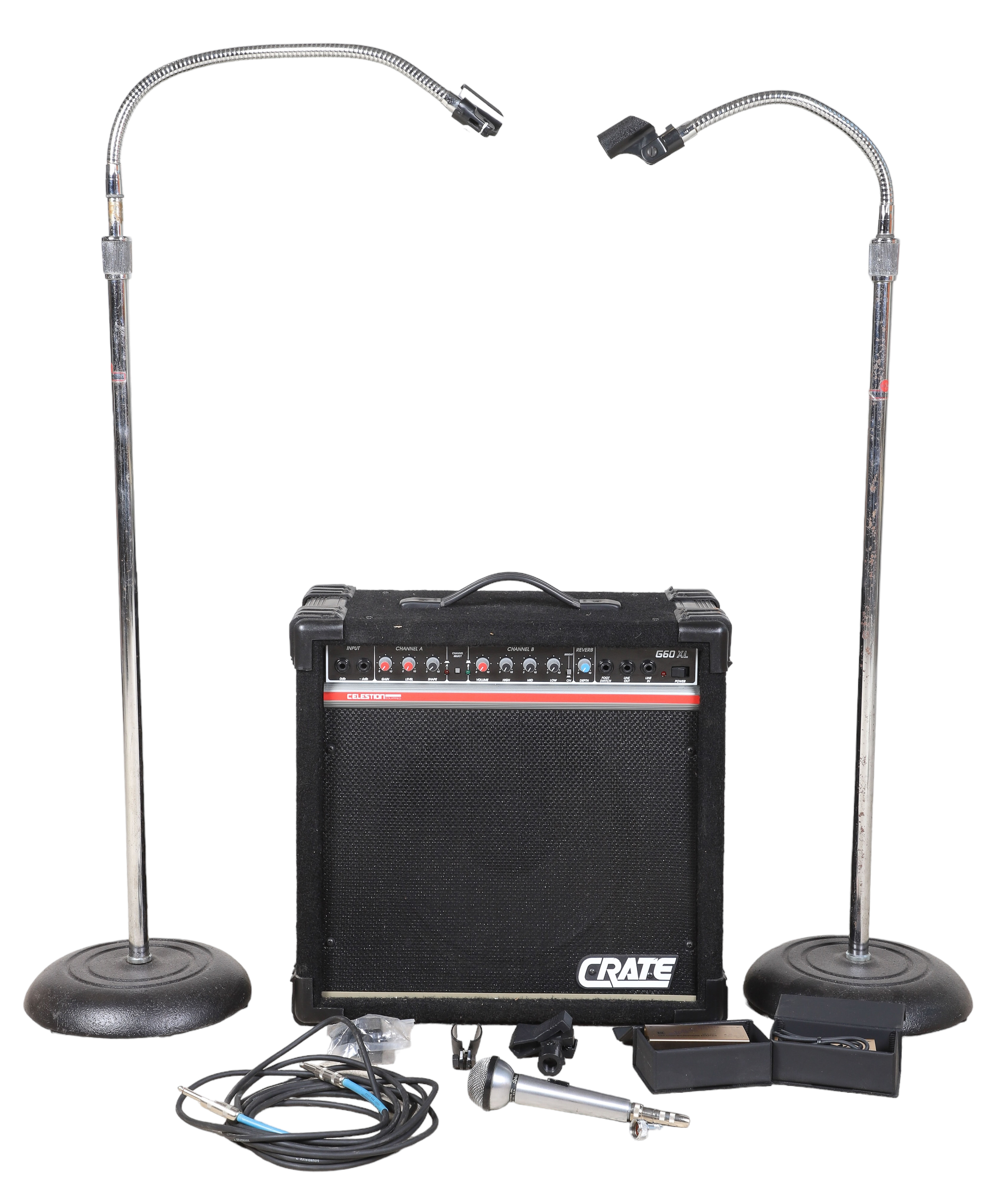 Amplifier, Microphone Stands,