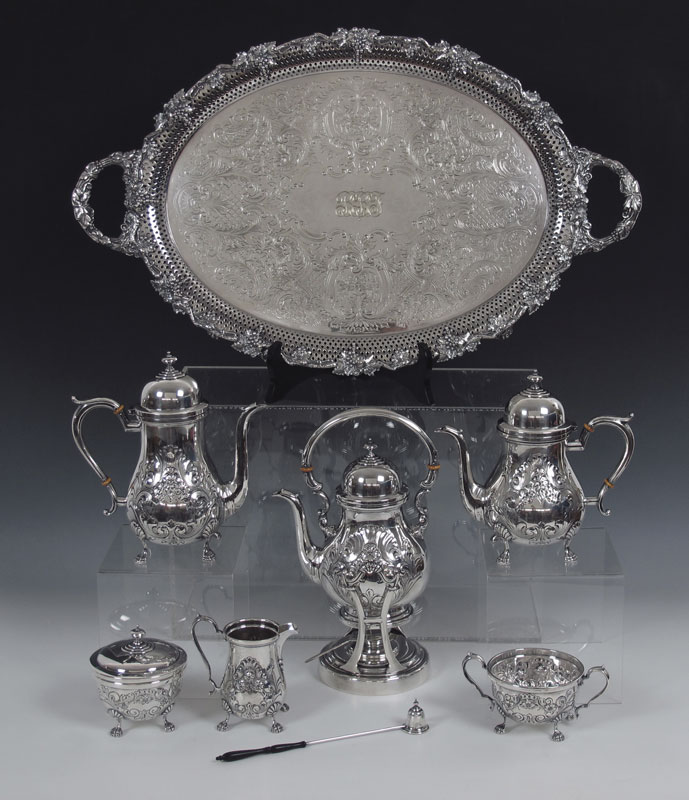 AMSON HAND CHASED STERLING TEA