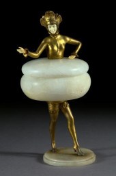 Amusing French Art Deco Gilt-S