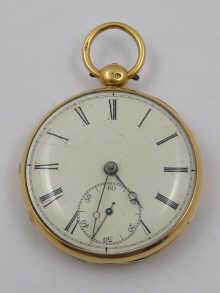 An 18 carat gold open face pocket