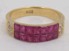 An 18 carat gold ruby and diamond