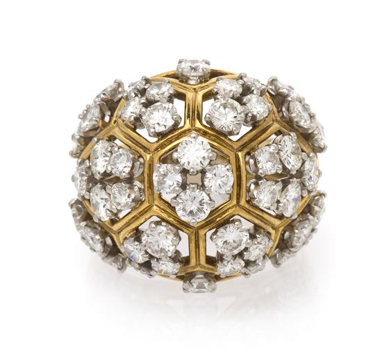 *An 18 Karat Gold and Diamond Bombe