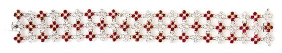 An 18 Karat Gold Diamond and Ruby