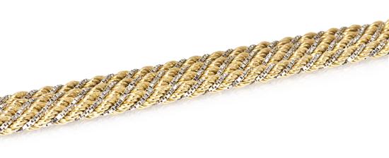 An 18 Karat Gold Rope Chain in a