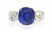 *An 18 Karat White Gold Sapphi