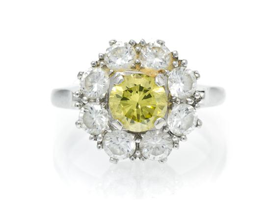 An 18 Karat White Gold Irradiated