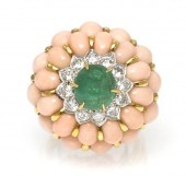 An 18 Karat Yellow Gold Coral