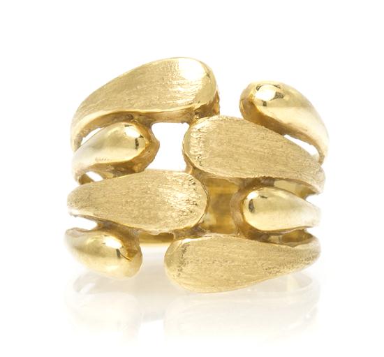 An 18 Karat Yellow Gold Textured