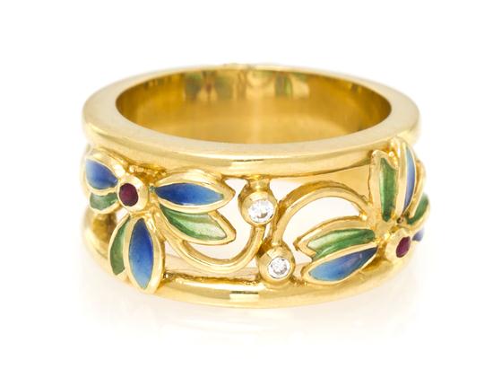 An 18 Karat Yellow Gold Diamond and