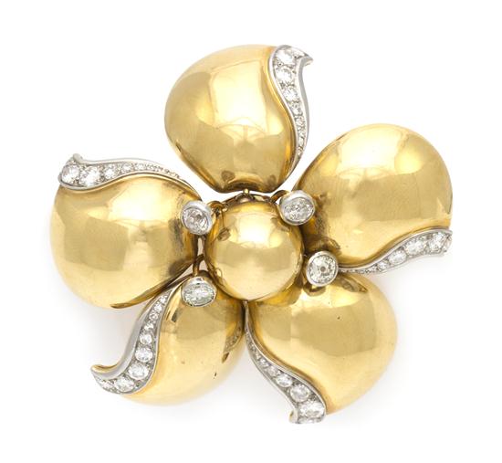 An 18 Karat Yellow Gold Platinum