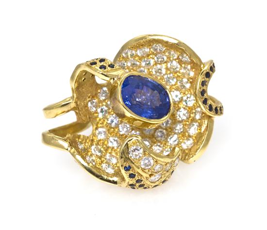 An 18 Karat Yellow Gold Diamond and