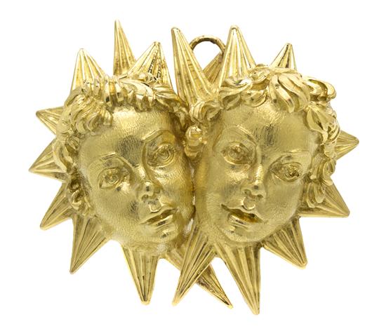 An 18 Karat Yellow Gold Cherub