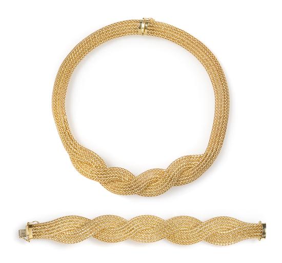 An 18 Karat Yellow Gold Demi Parure