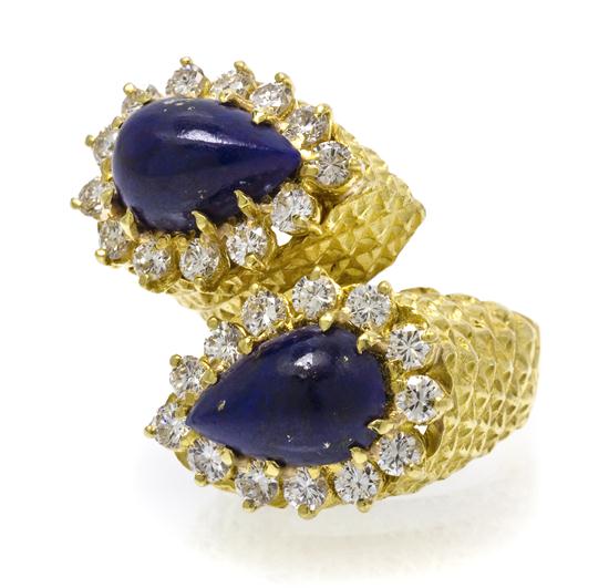 An 18 Karat Yellow Gold Lapis