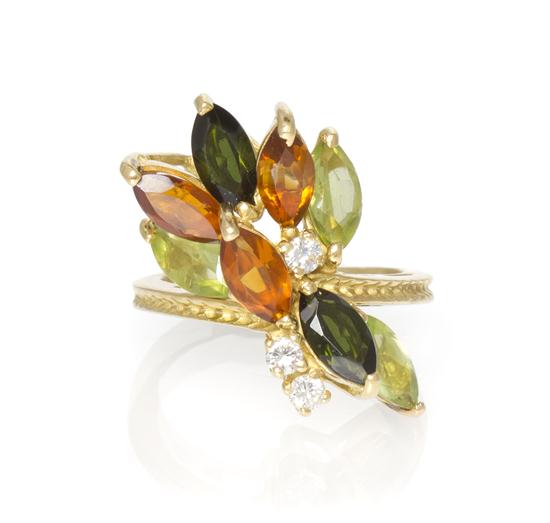 An 18 Karat Yellow Gold Peridot