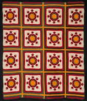 AN 1883 KANSAS QUILT WITH CHIL