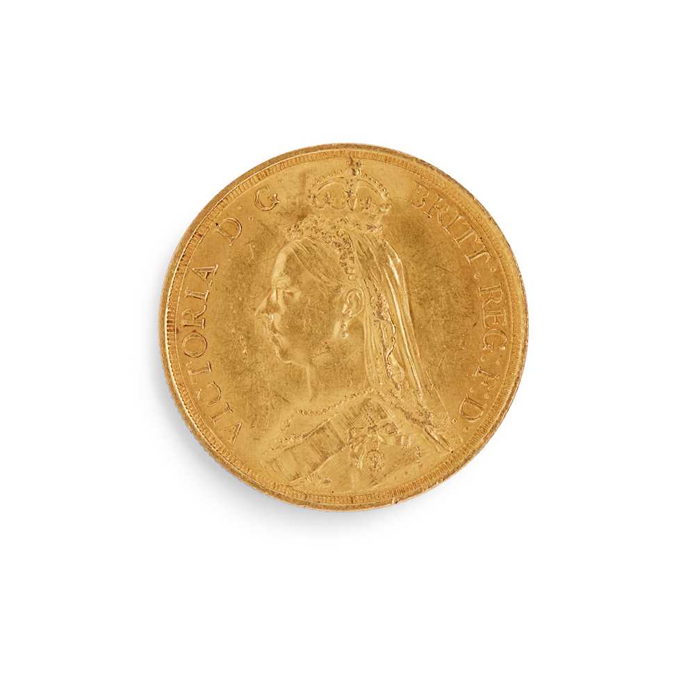 AN 1887 £2 GOLD COIN VF