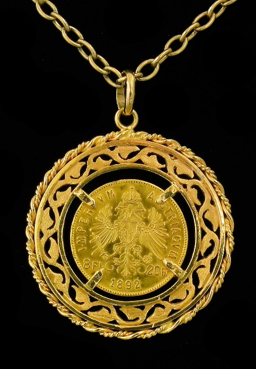 An 1892 Austrian Twenty Franc piece