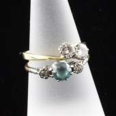 An 18ct gold and diamond two s