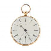 AN 18CT GOLD CASED POCKET WATC