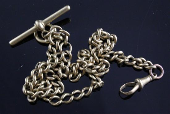 An 18ct gold curblink Albert 16in.;