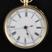 An 18ct gold keyless pocket wa