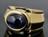 An 18ct gold mounted sapphire