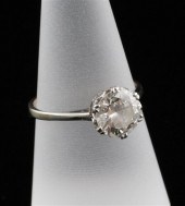 An 18ct white gold set solitai