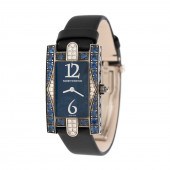 AN 18K DIAMOND & SAPPHIRE WATC