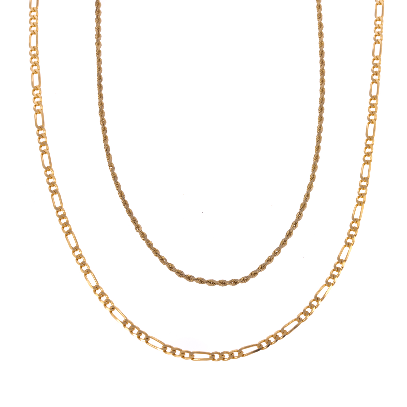 AN 18K FIGARO CHAIN & GOLD