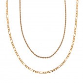 AN 18K FIGARO CHAIN & GOLD TWI