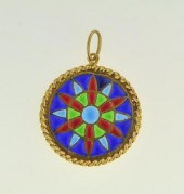 An 18k Gold and Plique-A-Jour
