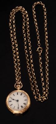An 18k gold cased open-faced pocket