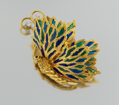 An 18k Gold Plique a Jour and