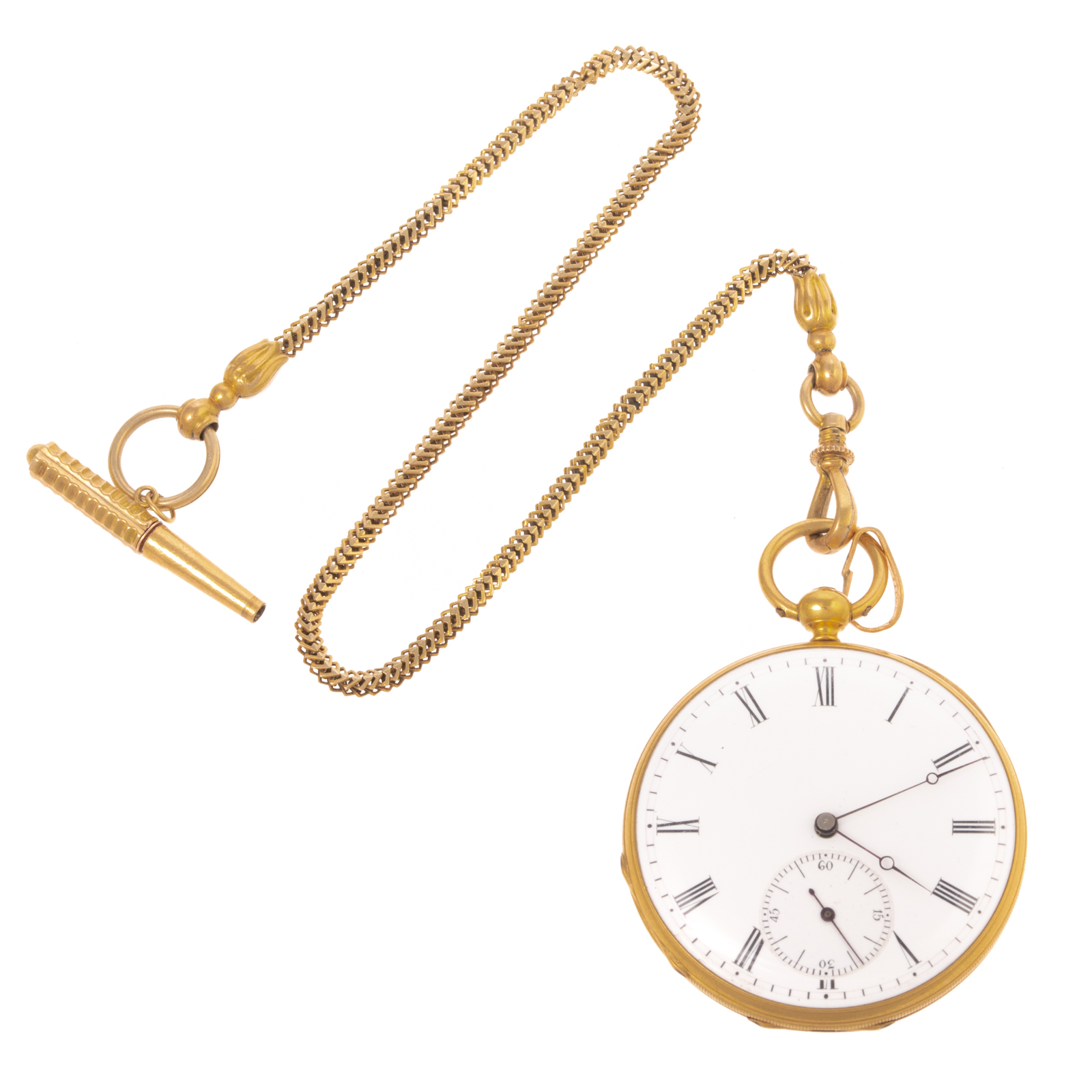 AN 18K KEY WIND POCKET WATCH 18K