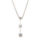 AN 18K THREE DIAMOND PENDANT B