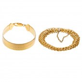 AN 18K TRACK LINK BRACELET & W