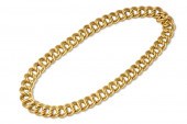 AN 18K YELLOW GOLD DOUBLE CURB